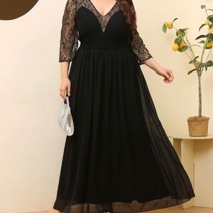 SHEIN Curve Long Sleeve Full Length Dress